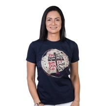 Baby Look Medalha das Duas Cruzes - Azul Marinho