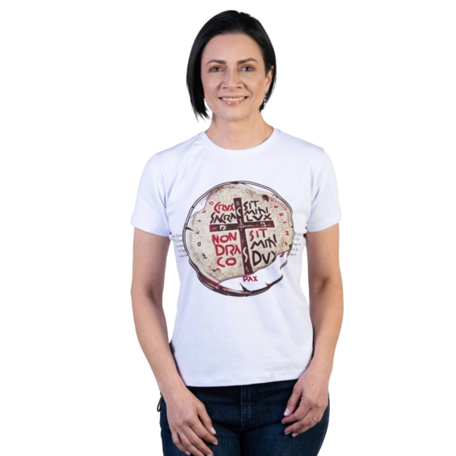 Baby Look Medalha das Duas Cruzes - Branco