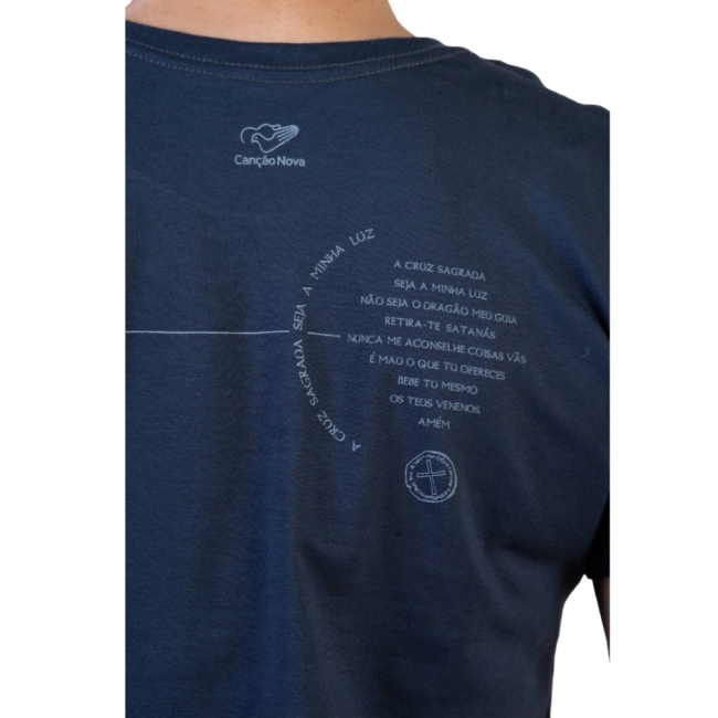 Baby Look Medalha das Duas Cruzes - Marinho Safira Baby Look Medalha das Duas Cruzes - Marinho Safira