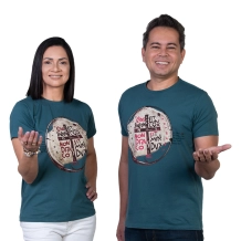 Baby Look Medalha das Duas Cruzes - Petróleo Baby Look Medalha das Duas Cruzes - Petróleo