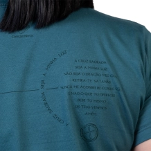 Baby Look Medalha das Duas Cruzes - Petróleo Baby Look Medalha das Duas Cruzes - Petróleo