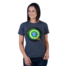 Baby Look Meu Escudo é a Fé - Chumbo Baby Look Meu Escudo é a Fé - Chumbo