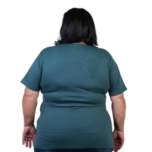 Baby Look Plus Size Medalha das Duas Cruzes - Petróleo Baby Look Plus Size Medalha das Duas Cruzes - Petróleo