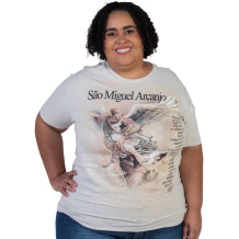 Baby Look Plus Size São Miguel Arcanjo - Toque de Outono Baby Look Plus Size São Miguel Arcanjo - Toque de Outono