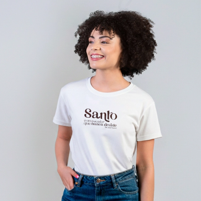 Baby Look Santo é um Pecador que Nunca Desiste