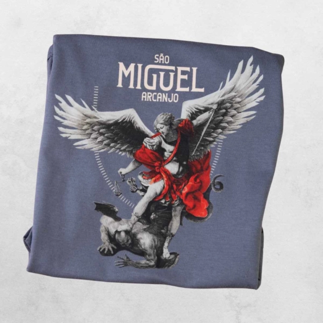 Body Infantil Unissex São Miguel Arcanjo - Cinza Metal Body Infantil Unissex São Miguel Arcanjo - Cinza Metal