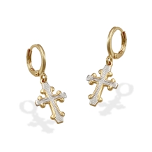 Brinco Argola com Cruz Reticulada Brinco Argola com Cruz Reticulada