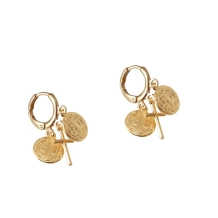 Brinco Argolinha 12 mm Medalha de São Bento Brinco Argolinha 12 mm Medalha de São Bento