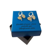 Brinco Argolinha 12 mm Medalha de São Bento Brinco Argolinha 12 mm Medalha de São Bento