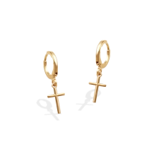 Brinco Argolinha Cruz Palito Brinco Argolinha Cruz Palito