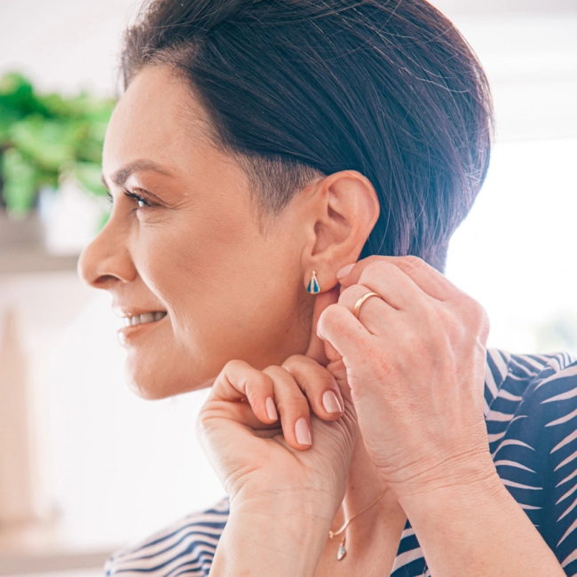 Brinco Prata Nossa Senhora Aparecida 12 mm