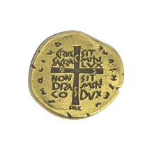 Broche Medalha das Duas Cruzes - Cor Ouro Velho Broche Medalha das Duas Cruzes - Cor Ouro Velho