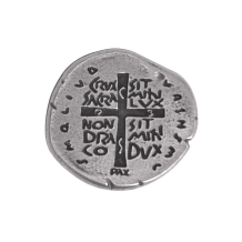 Broche Medalha das Duas Cruzes - Cor Prata Broche Medalha das Duas Cruzes - Cor Prata