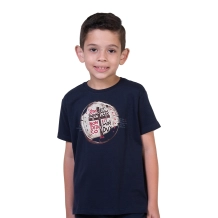 Camiseta Infantil Medalha das Duas Cruzes - Azul Marinho Camiseta Infantil Medalha das Duas Cruzes - Azul Marinho