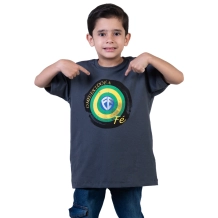 Camiseta Infantil Meu Escudo é a Fé - Chumbo Camiseta Infantil Meu Escudo é a Fé - Chumbo