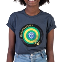 Camiseta Juvenil Meu Escudo é a Fé - Chumbo Camiseta Juvenil Meu Escudo é a Fé - Chumbo