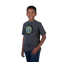 Camiseta Juvenil Meu Escudo é a Fé - Cinza Estonada Camiseta Juvenil Meu Escudo é a Fé - Cinza Estonada