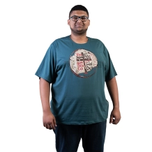 Camiseta Plus Size Medalha das Duas Cruzes - Petróleo