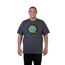 Camiseta Plus Size Meu Escudo é a Fé - Cinza Estonada Camiseta Plus Size Meu Escudo é a Fé - Cinza Estonada