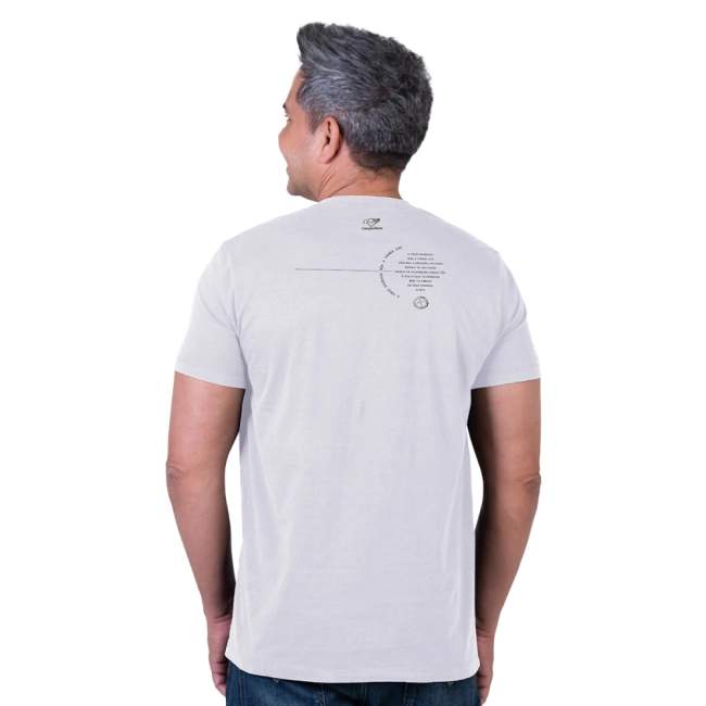 Camiseta Slim Medalha das Duas Cruzes - Branco