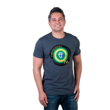 Camiseta Slim Meu Escudo é a Fé - Chumbo