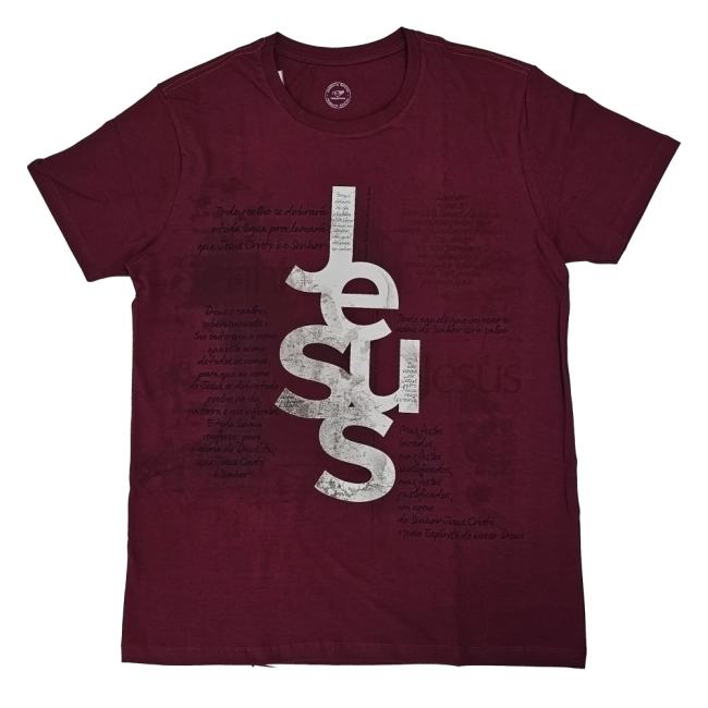 Camiseta Slim Nome de Jesus - Bordô Camiseta Slim Nome de Jesus - Bordô