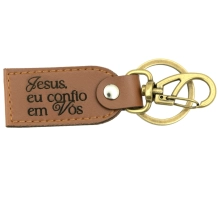 Chaveiro Jesus Eu Confio em Vós com Mosquetão Chaveiro Jesus Eu Confio em Vós com Mosquetão