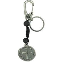 Chaveiro Medalha das Duas Cruzes - Pedra Vulcânica Chaveiro Medalha das Duas Cruzes - Pedra Vulcânica