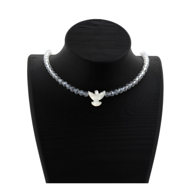 Chocker Espírito Santo Madrepérola e Cristal Chocker Espírito Santo Madrepérola e Cristal