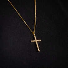 Colar Cruz Strass - Semijoia Colar Cruz Strass - Semijoia