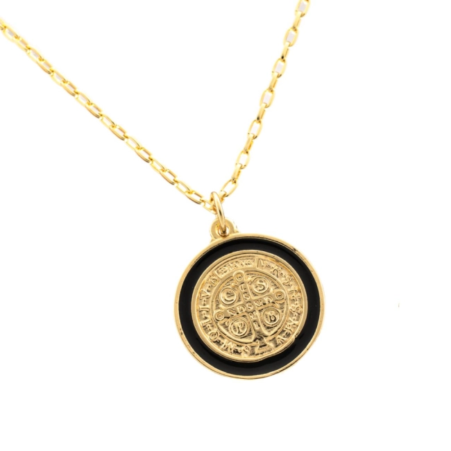 Colar Medalha de São Bento Dourado Colar Medalha de São Bento Dourado
