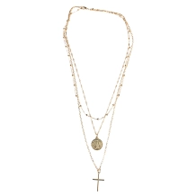 Colar Trio Correntes São Bento Dourado Colar Trio Correntes São Bento Dourado