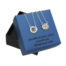 Corrente Dupla Medalha das Duas Cruzes - Prata Corrente Dupla Medalha das Duas Cruzes - Prata