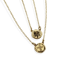 Corrente com Dupla Medalha das Duas Cruzes - Semijoia Corrente com Dupla Medalha das Duas Cruzes - Semijoia