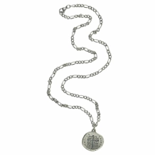 Corrente Inox Medalha das Duas Cruzes Masculina 28mm Corrente Inox Medalha das Duas Cruzes Masculina 28mm