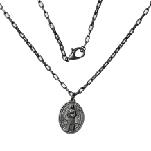 Corrente Medalha Nossa Senhora das Lágrimas e Jesus Manietado - Onix Corrente Medalha Nossa Senhora das Lágrimas e Jesus Manietado - Onix