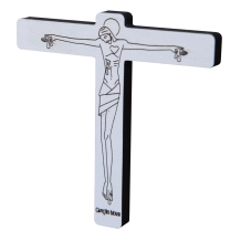 Crucifixo "Vinde, Ó Deus em meu auxílio" - Branco Crucifixo "Vinde, Ó Deus em meu auxílio" - Branco