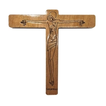 Crucifixo "Vinde, Ó Deus" Marrom Crucifixo "Vinde, Ó Deus" Marrom