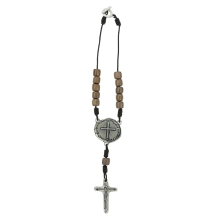 Dezena para Retrovisor Medalha das Duas Cruzes - Madeira Dezena para Retrovisor Medalha das Duas Cruzes - Madeira