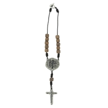 Dezena para Retrovisor Medalha das Duas Cruzes - Madeira Dezena para Retrovisor Medalha das Duas Cruzes - Madeira