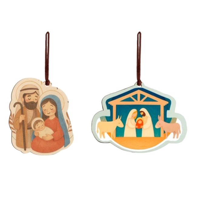 Enfeite Sagrada Família e Presépio Árvore de Natal Enfeite Sagrada Família e Presépio Árvore de Natal