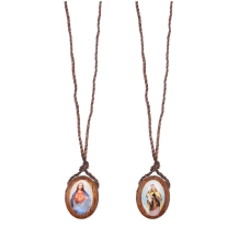 Escapulário Nossa Senhora do Carmo e Sagrado Coração de Jesus - Madeira Escapulário Nossa Senhora do Carmo e Sagrado Coração de Jesus - Madeira