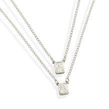 Escapulário Prata Sagrado Coração Jesus com Oração - Prata Escapulário Prata Sagrado Coração Jesus com Oração - Prata