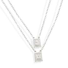 Escapulário Prata Sagrado Coração Jesus Nossa Senhora do Carmo