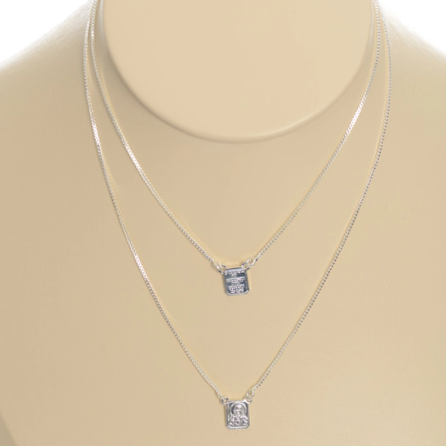 Escapulário Nossa Senhora do Carmo Prateado