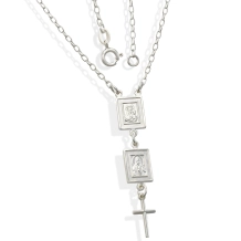 Escapulário Sagrado Coração de Jesus e Nossa Senhora do Carmo - Prata Escapulário Sagrado Coração de Jesus e Nossa Senhora do Carmo - Prata