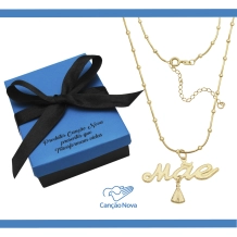 Gargantilha Bolinhas Mãe com Nossa Senhora Aparecida - Semijoia Gargantilha Bolinhas Mãe com Nossa Senhora Aparecida - Semijoia