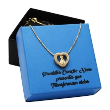 Gargantilha Coração com Zircônia Nossa Senhora Aparecida - Semijoia Gargantilha Coração com Zircônia Nossa Senhora Aparecida - Semijoia