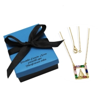 Gargantilha Nossa Senhora Aparecida com Zircônias Coloridas - Semijoia Gargantilha Nossa Senhora Aparecida com Zircônias Coloridas - Semijoia