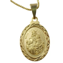 Gargantilha Nossa Senhora do Carmo - Pingente Borda Diamantada Gargantilha Nossa Senhora do Carmo - Pingente Borda Diamantada